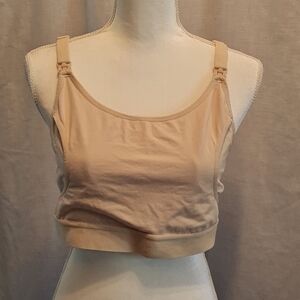 Pumping Bra Sz XL, beige/nude color, adjustable, GUC, spandex, Nursing Bra